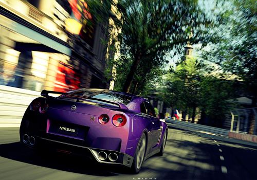 Speed Nissan GT Violet Road Cars Video Games Wallpaper