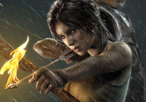 Tomb Raider Lara Croft Warriors Women Fire Rain Girls
