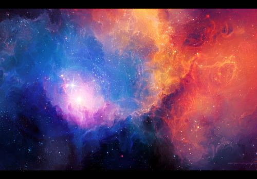 Multicolor Galaxy Star Outer Space Abstract